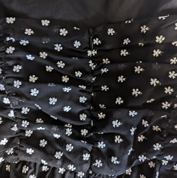 EUC Lulus Show Them Up Black Floral Embroidered Peplum Wide Leg Jumpsuit - Picture 13 of 15